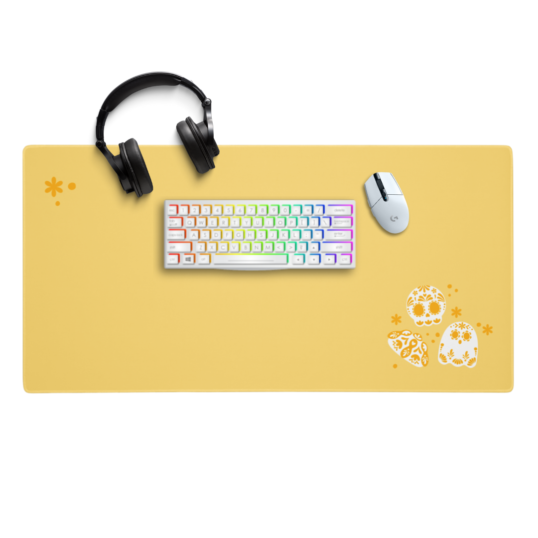 Day of the Dead Yellow Simple Deak Mat