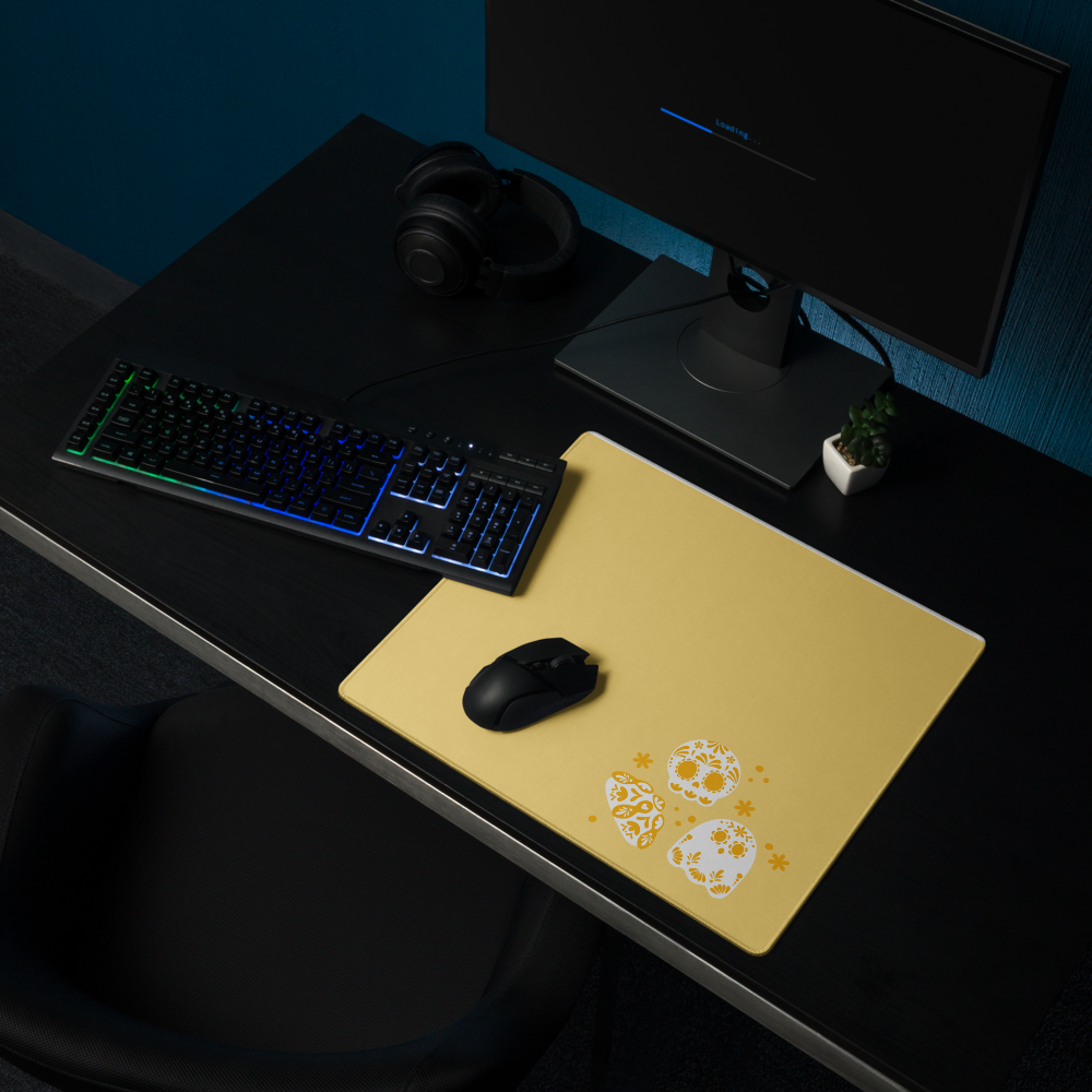 Day of the Dead Yellow Simple Deak Mat