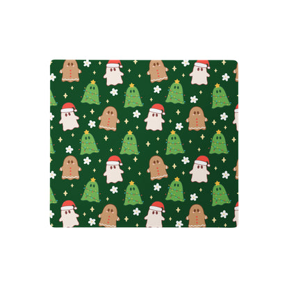Green Christmas Ghosts Desk Mat