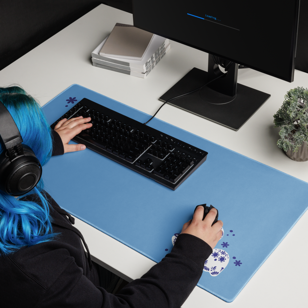 Day of the Dead Blue Simple Desk Mat
