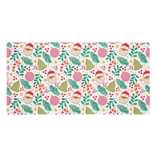 White Navidad Pan Desk Mat
