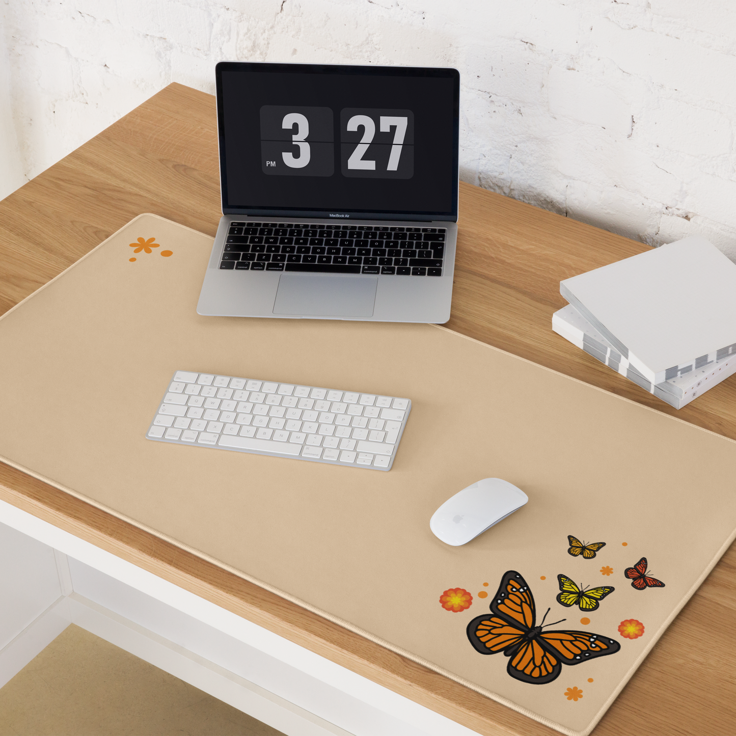 Orange Butterfly Desk Mat