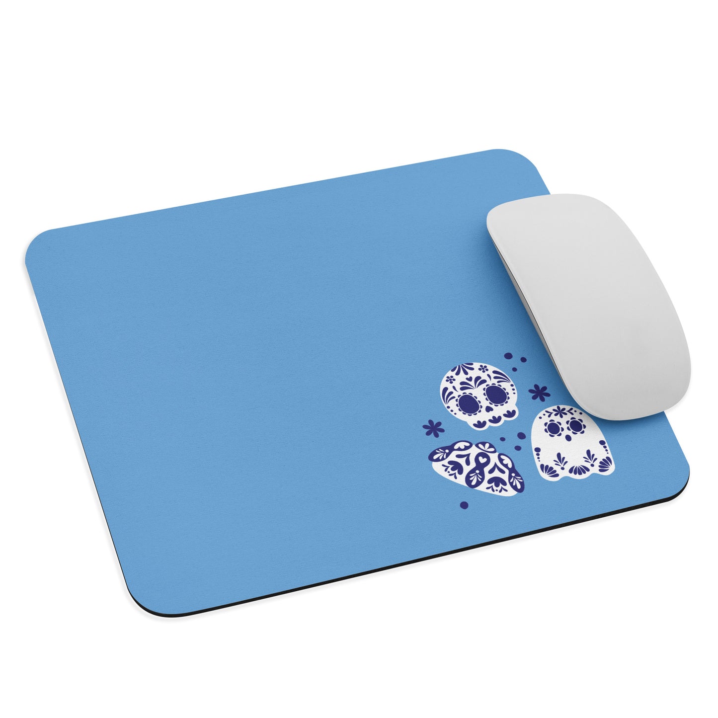 Day of the Dead Blue Simple Small Office Mouse Pad (8.7"x7.1")